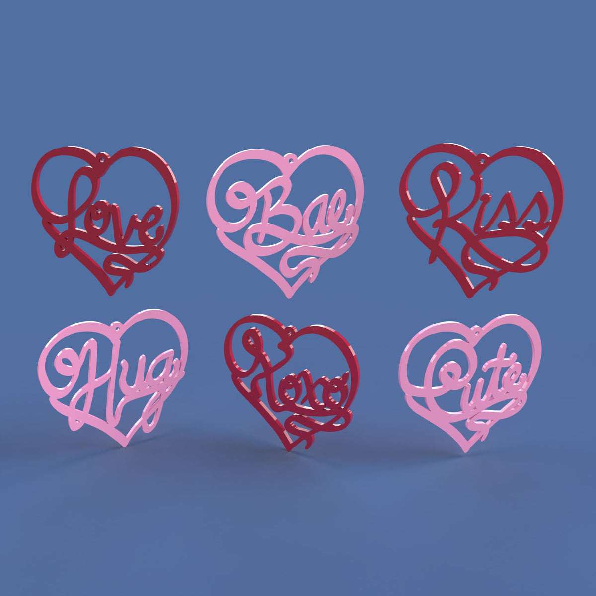 Valentine Hearts Coasters Ornaments and Toppers