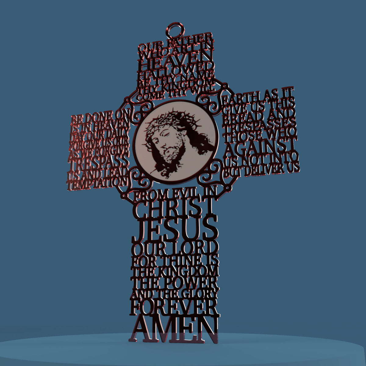 Lord's Prayer (Our Father) Picture Cross Coptic Orthodox Version