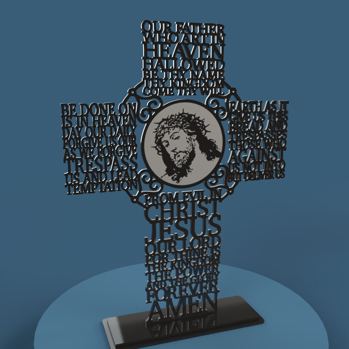 Lord's Prayer (Our Father) Picture Cross Coptic Orthodox Version