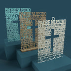 Padre Nuestro Square with Cross -Laser Cut File - The X Laser Files