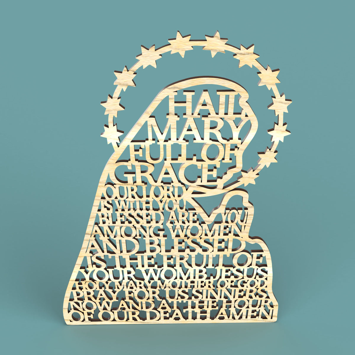 Hail Mary Virgin Modern Version -Laser Cut File - The X Laser Files