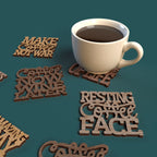 Coffee coasters with quotes -Laser Cut File - The X Laser Files