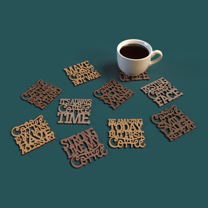 Coffee coasters with quotes -Laser Cut File - The X Laser Files