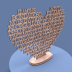 Corazón El Amor es Paciente -Laser Cut File - The X Laser Files