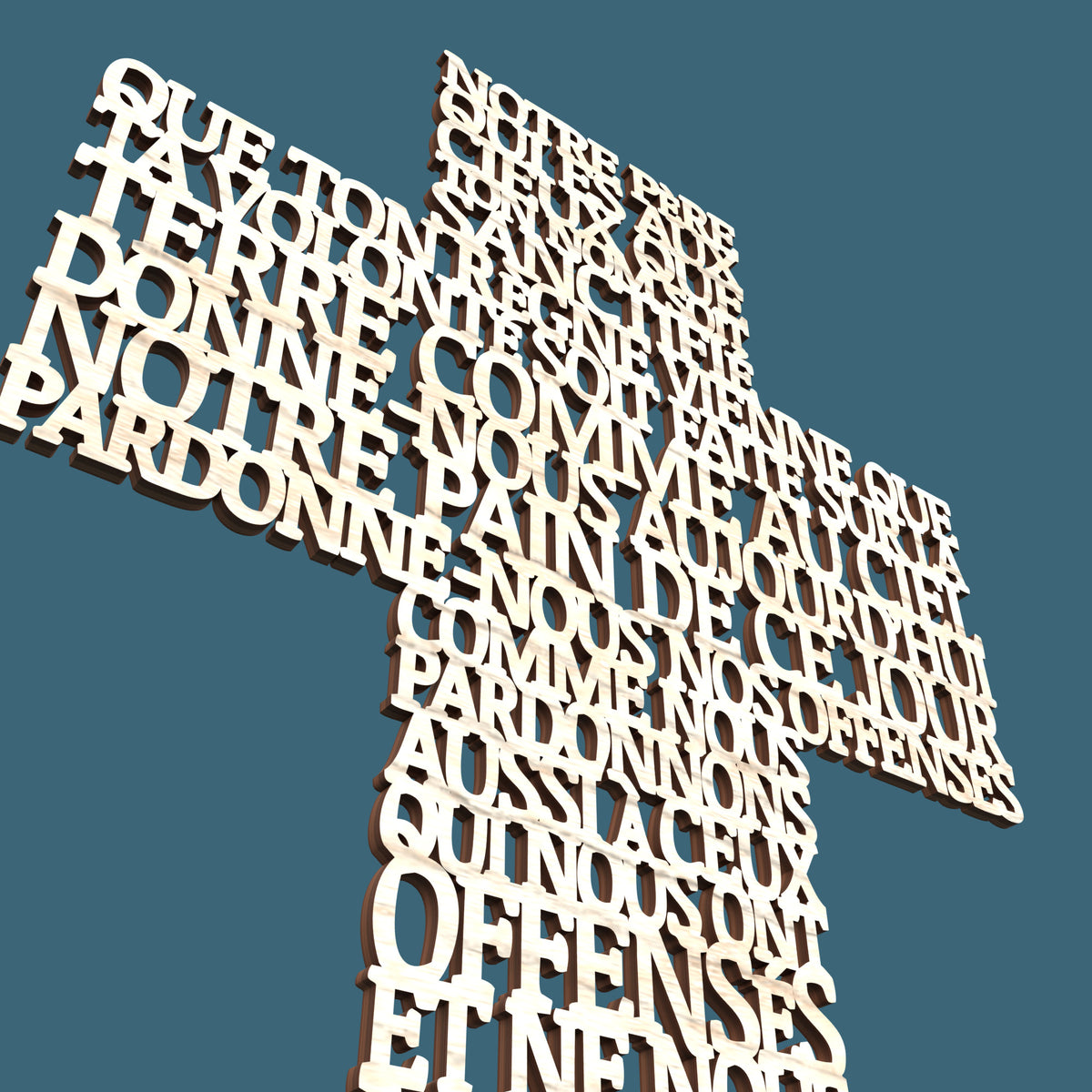 Lord's Prayer Cross in French (Croix Notre Pere) Catholic Version