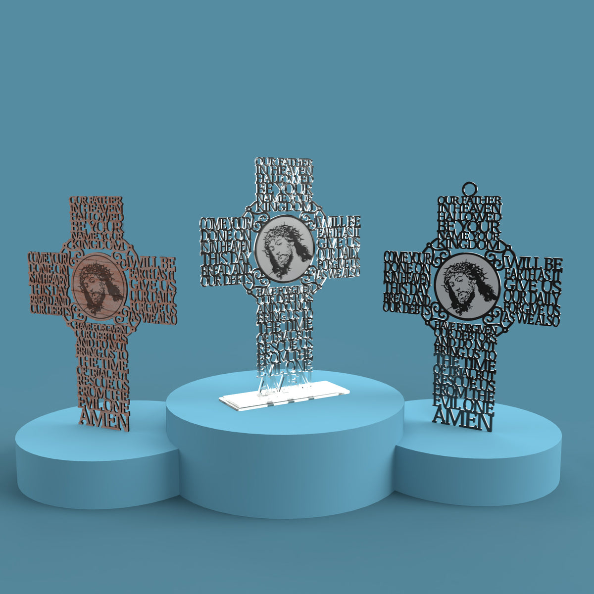 Lord's Prayer (Our Father) Picture Cross Modern Version