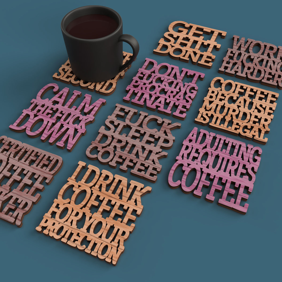 F**k sleep drink coffee Coasters