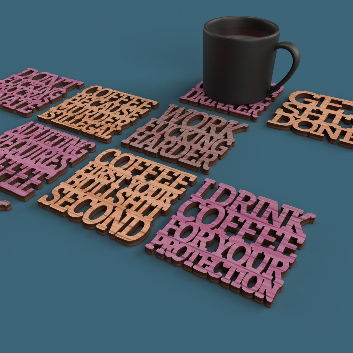 F**k sleep drink coffee Coasters