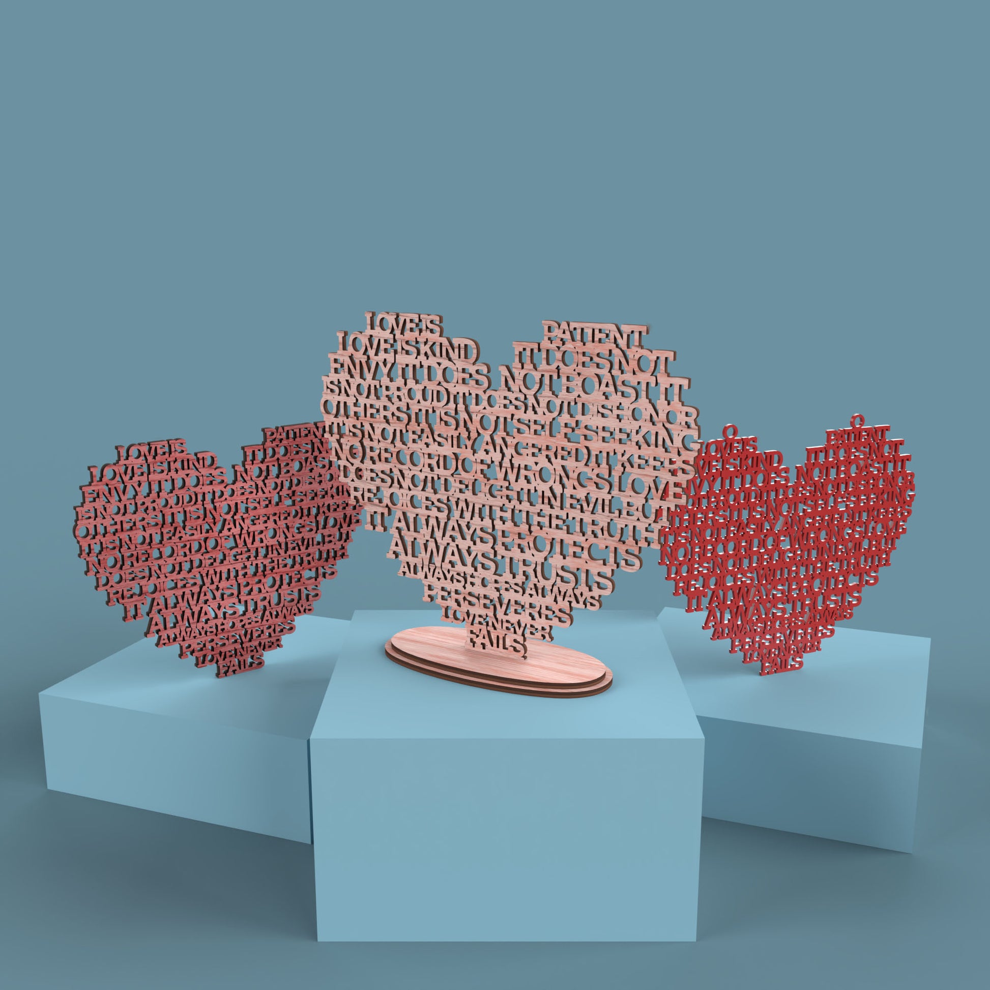 Love is Patient (Corinthians 13:4) Heart -Laser Cut File - The X Laser Files