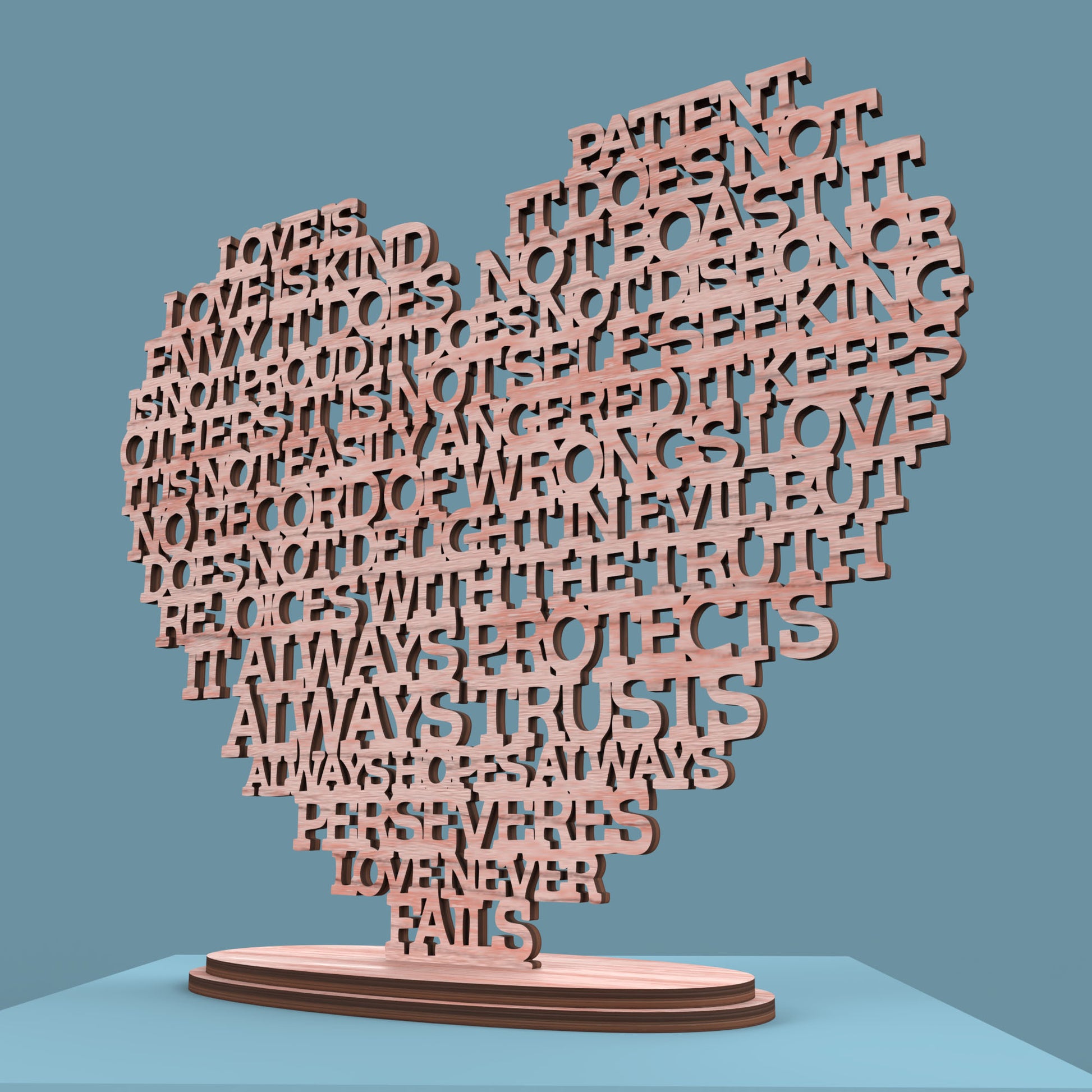 Love is Patient (Corinthians 13:4) Heart -Laser Cut File - The X Laser Files