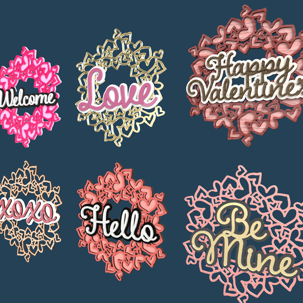 Happy Valentine's Hearts Wreath