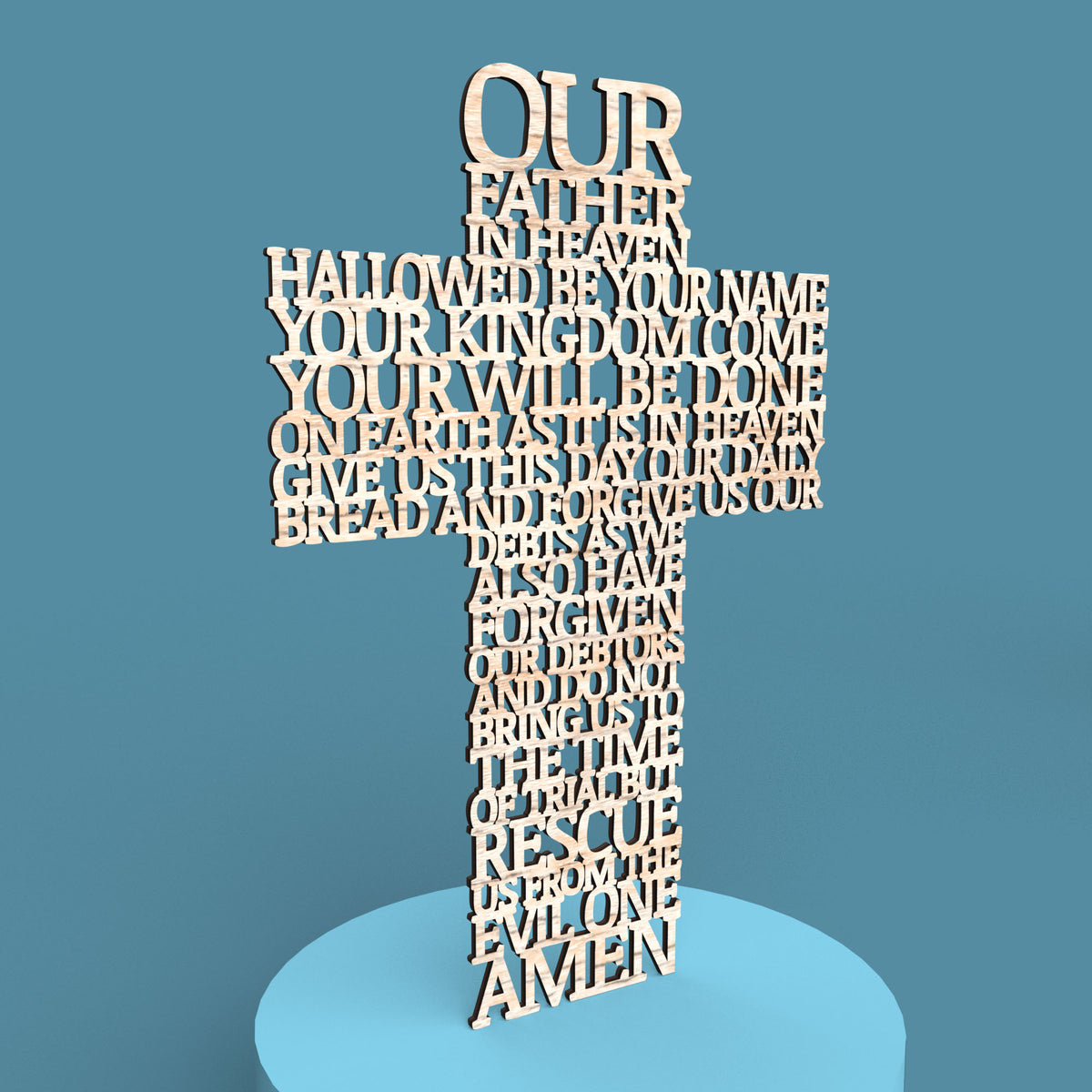 Lord's Prayer (Our Father) Cross Modern Version