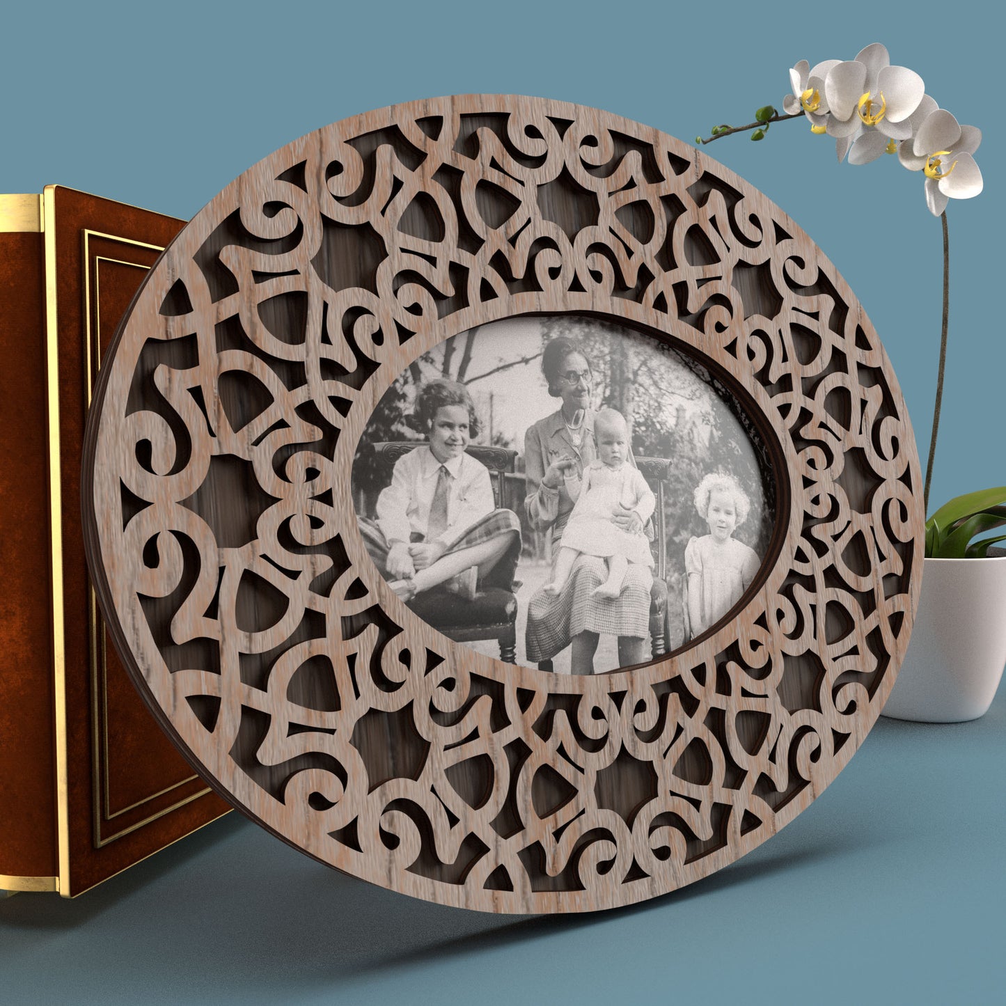 Oval Photo Frame Cast Iron