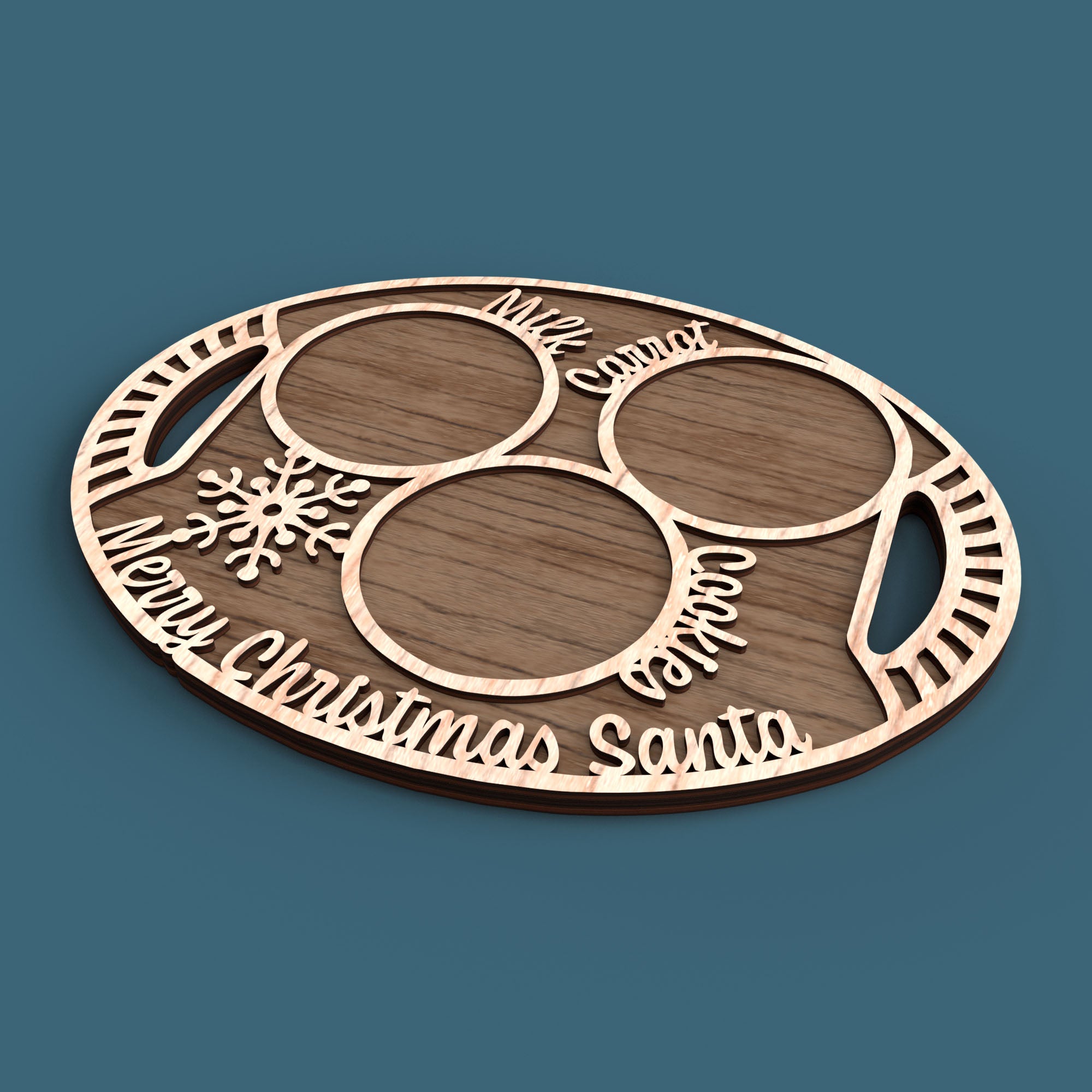 Merry Christmas Santa Cookies Tray