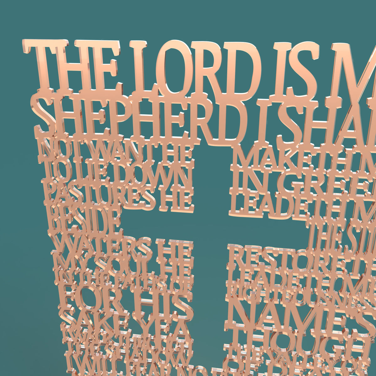 Psalm 23 Square with Cross KJV Version
