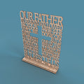 Lord's Prayer (Our Father) Square with Cross Modern Version