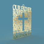 Lord's Prayer (Our Father) Square with Cross Modern Version