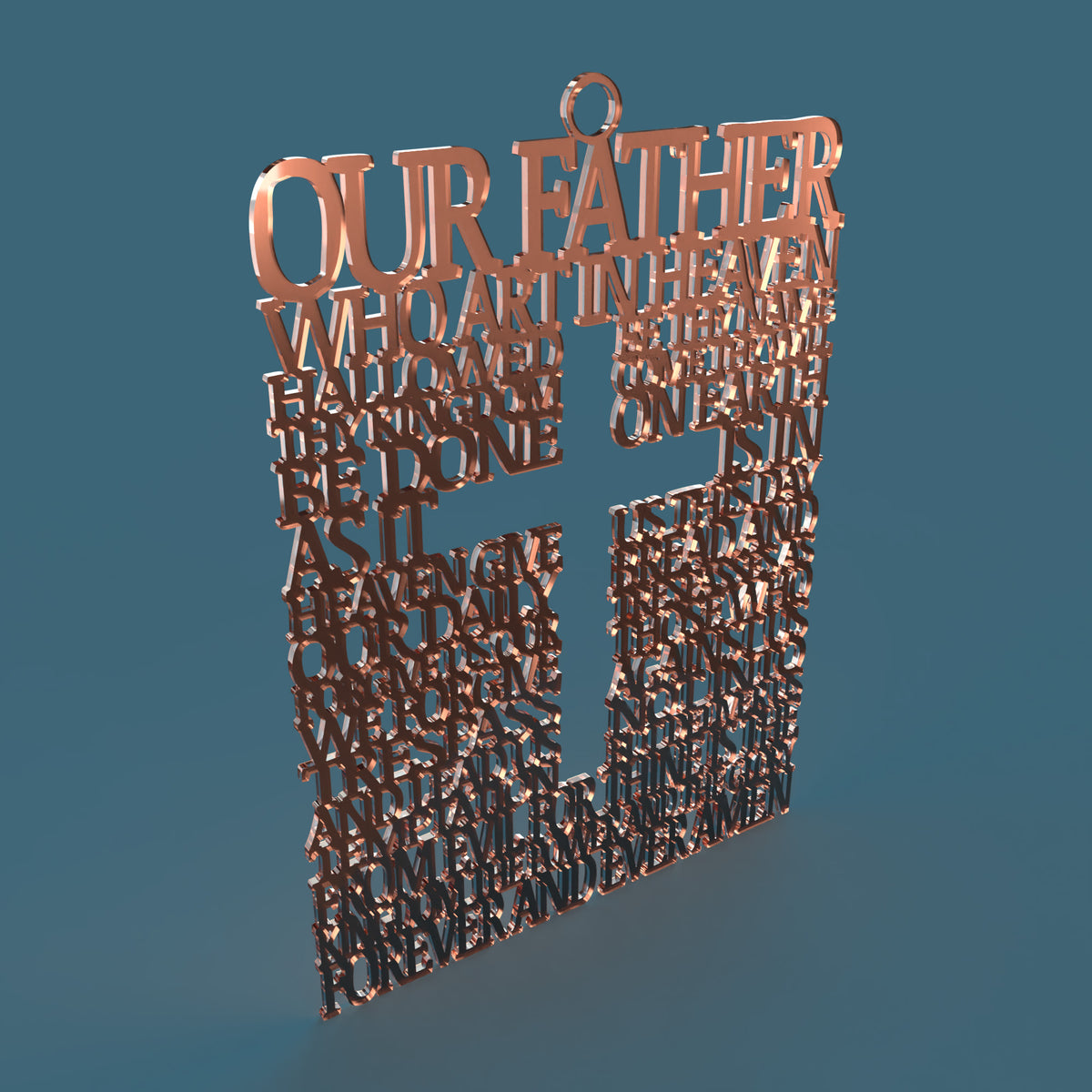 Lord's Prayer (Our Father) Square with Cross Extended Version