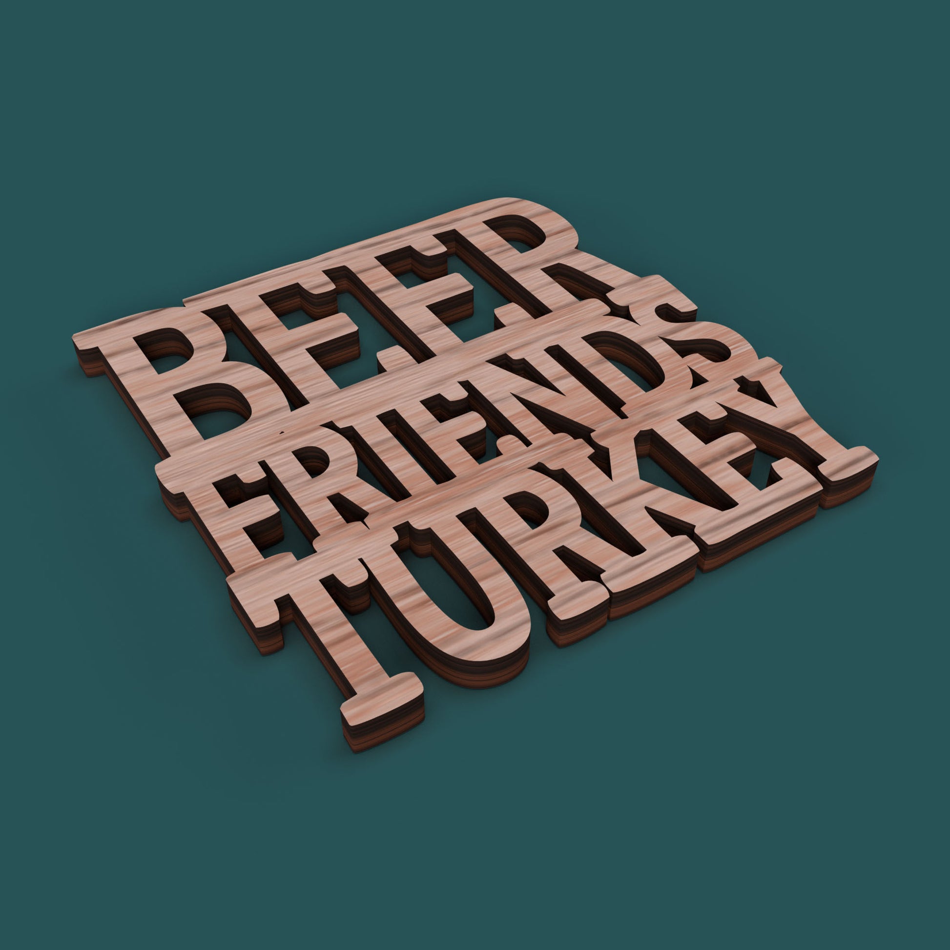 Thanksgiving Coasters -Laser Cut File - The X Laser Files