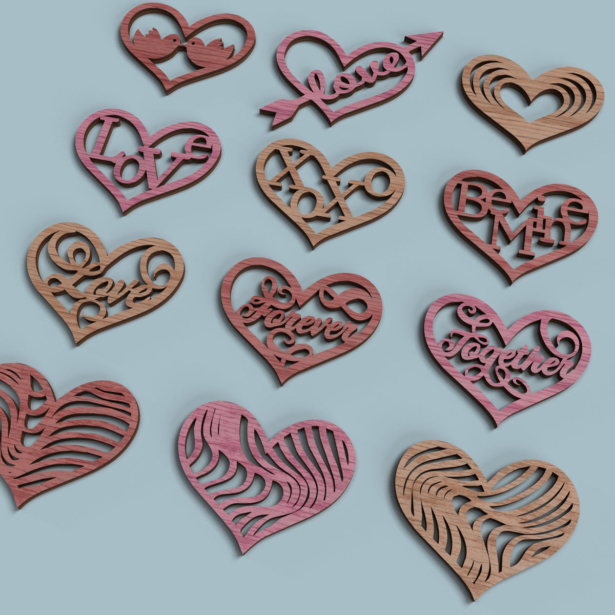 Valentine Hearts 12 Set