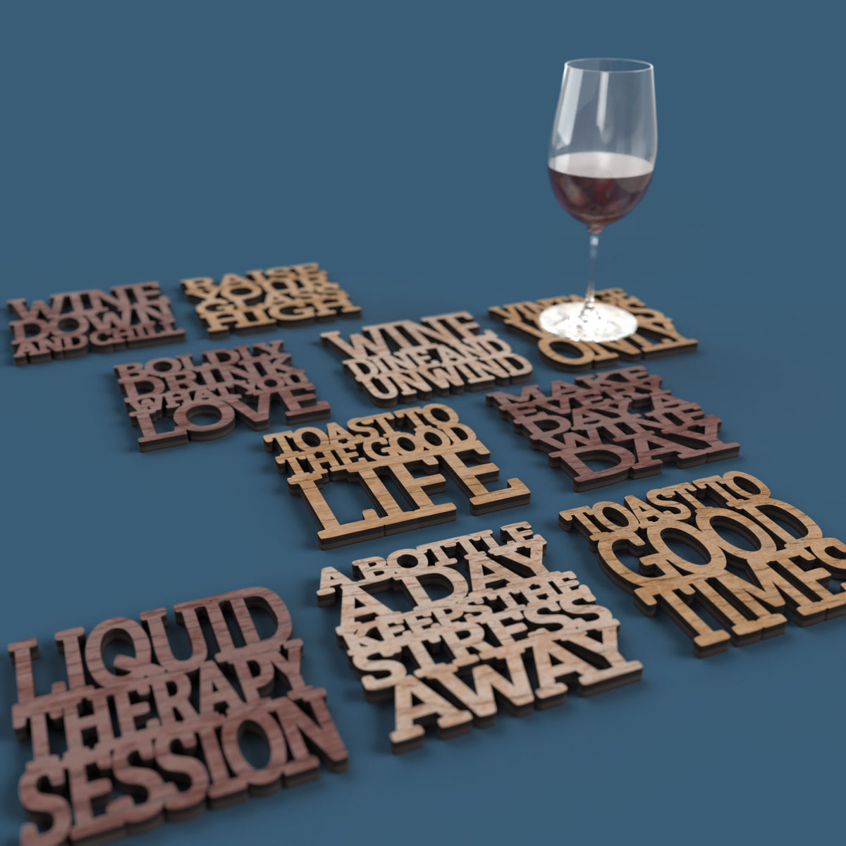 Wine Dine and Unwind Coasters