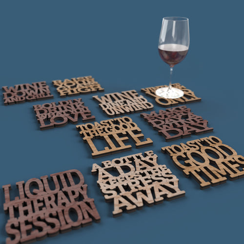 Wine Dine and Unwind Coasters