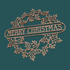Christmas Holly Leaves Wreath Ornament -Laser Cut File - The X Laser Files