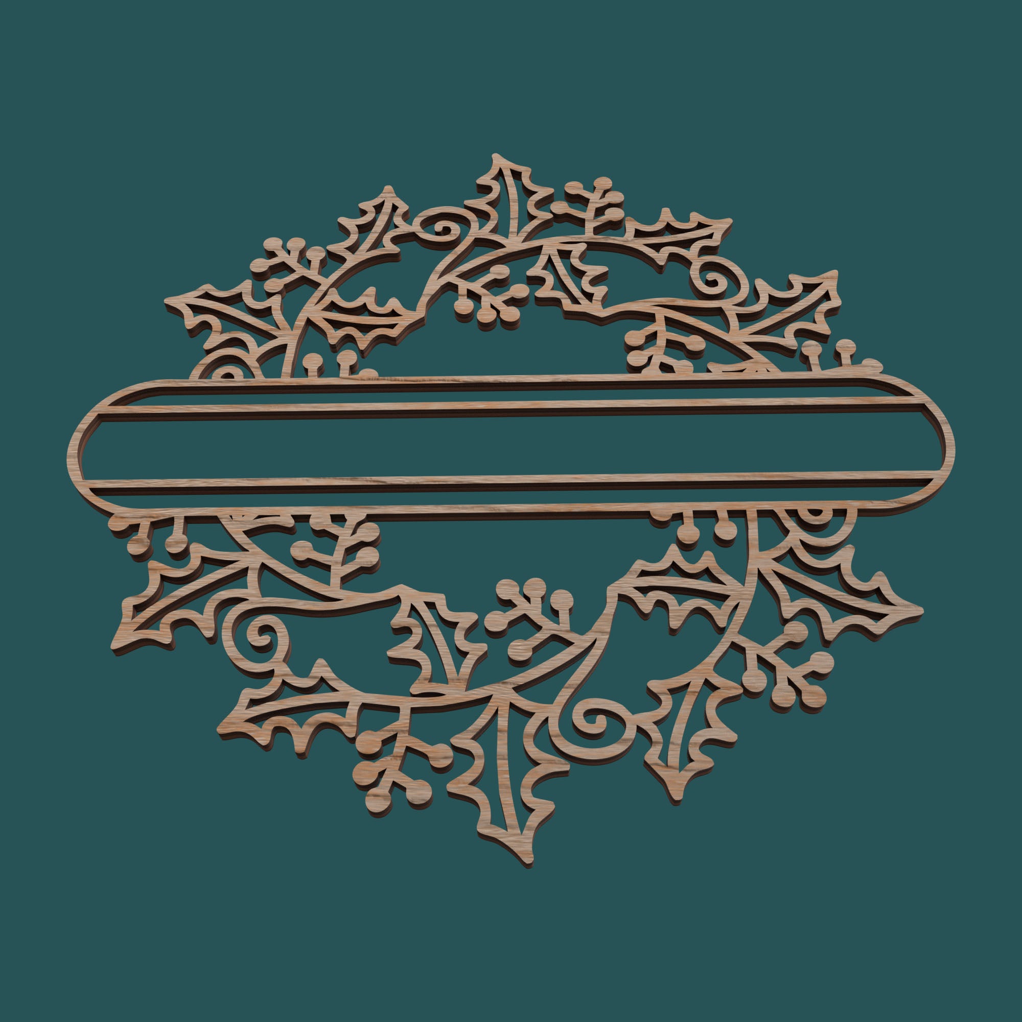 Christmas Holly Leaves Wreath Ornament