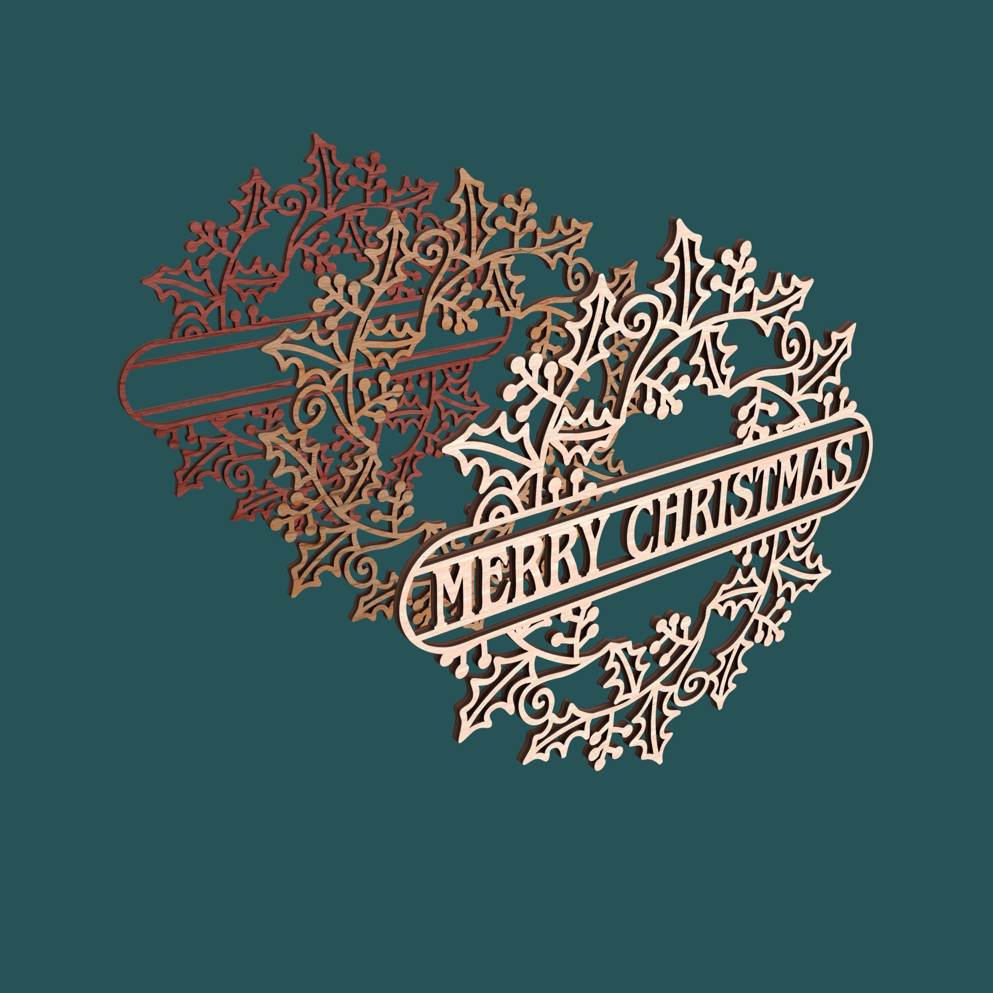 Christmas Holly Leaves Wreath Ornament