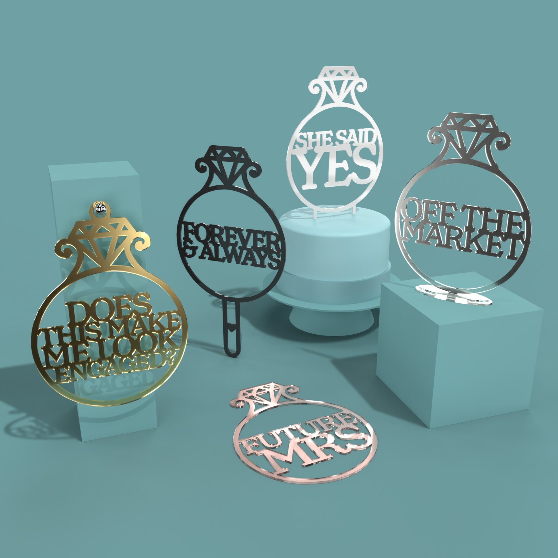 Engagement Announcement Signs -Laser Cut File - The X Laser Files