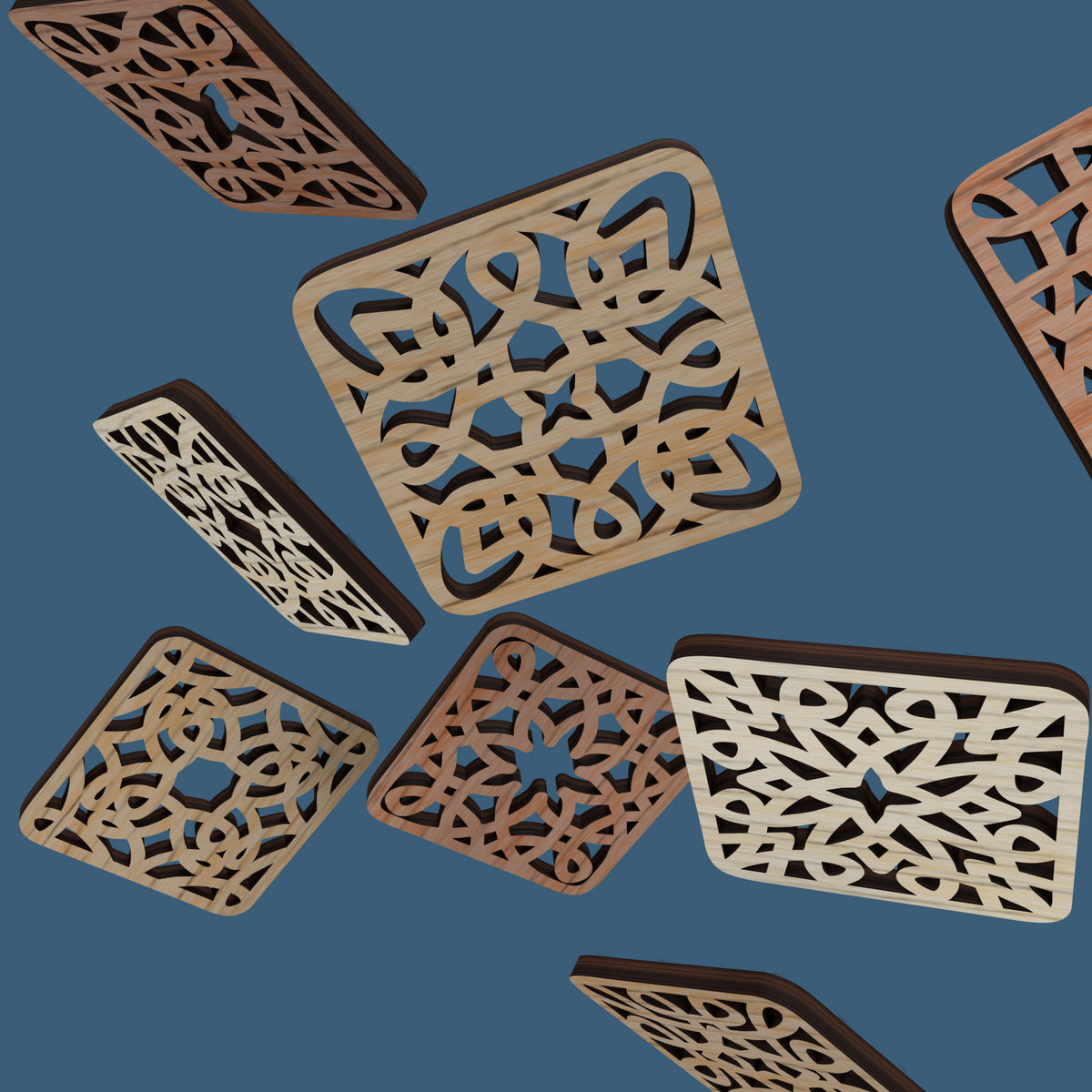 Geometric Coasters -Laser Cut File - The X Laser Files