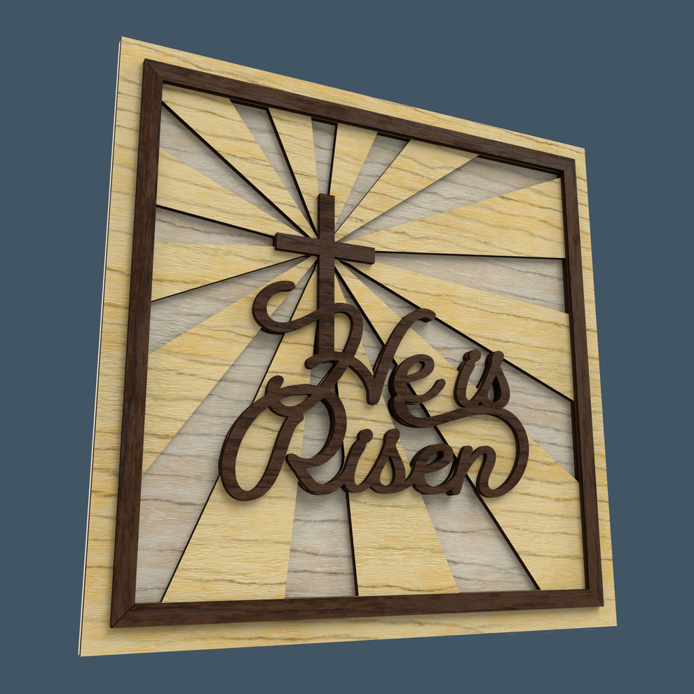 He is Risen Sign - Laser Cut File | svg dxf eps pdf & ai – The X Laser ...