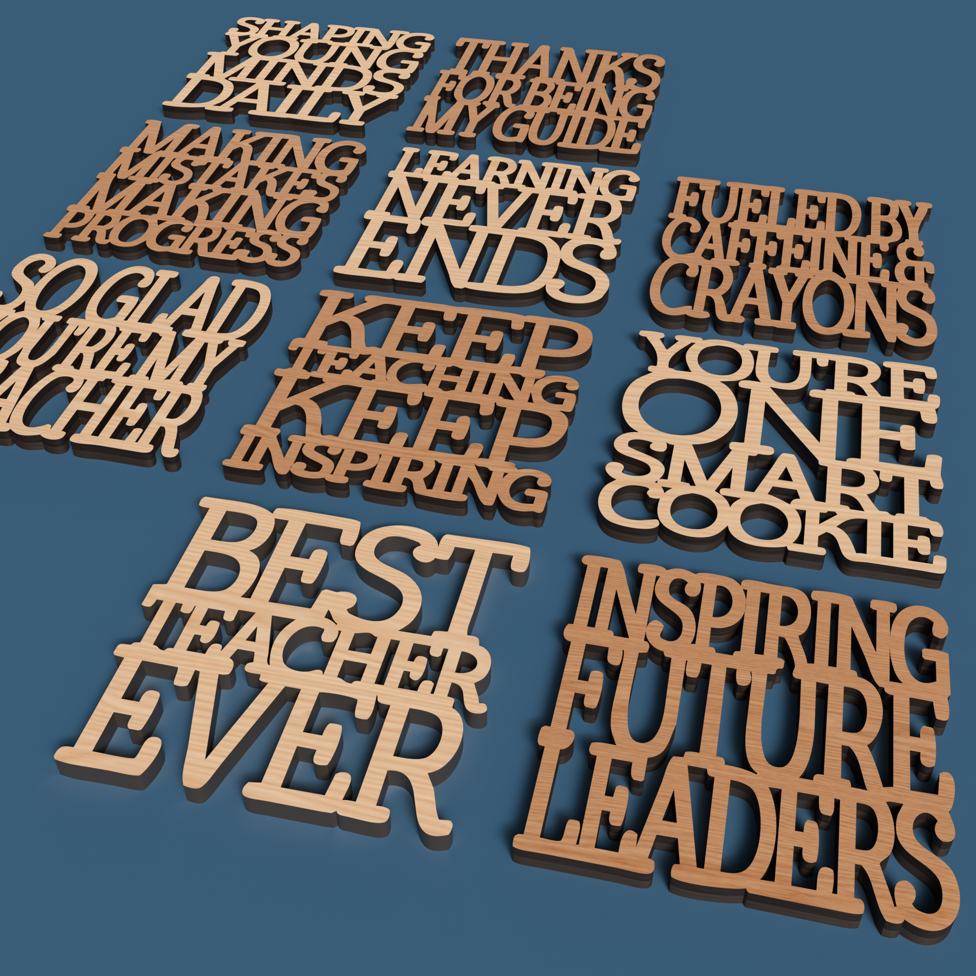 Teacher Coasters 02 -Laser Cut File - The X Laser Files