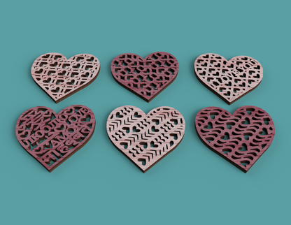 Love Heart Coasters - Laser cut vector file