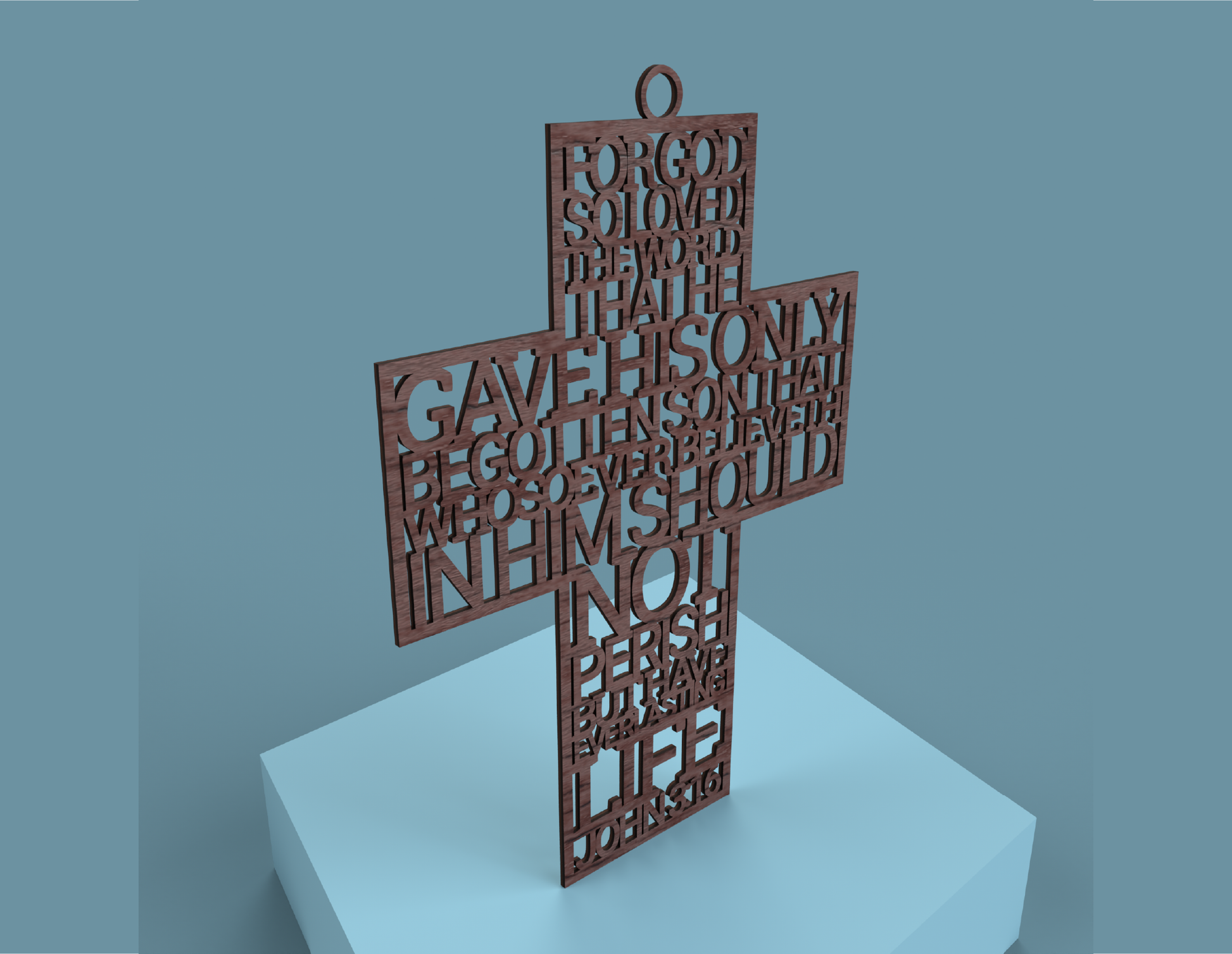 John 3:16 For God so loved the world Cross - Laser cut vector file