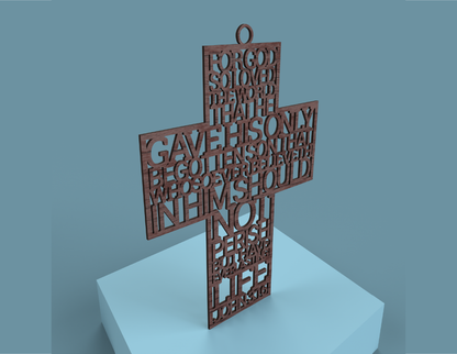 John 3:16 For God so loved the world Cross - Laser cut vector file