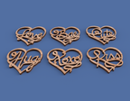 Valentine Hearts Coasters Ornaments and Toppers -Laser Cut File - The X Laser Files