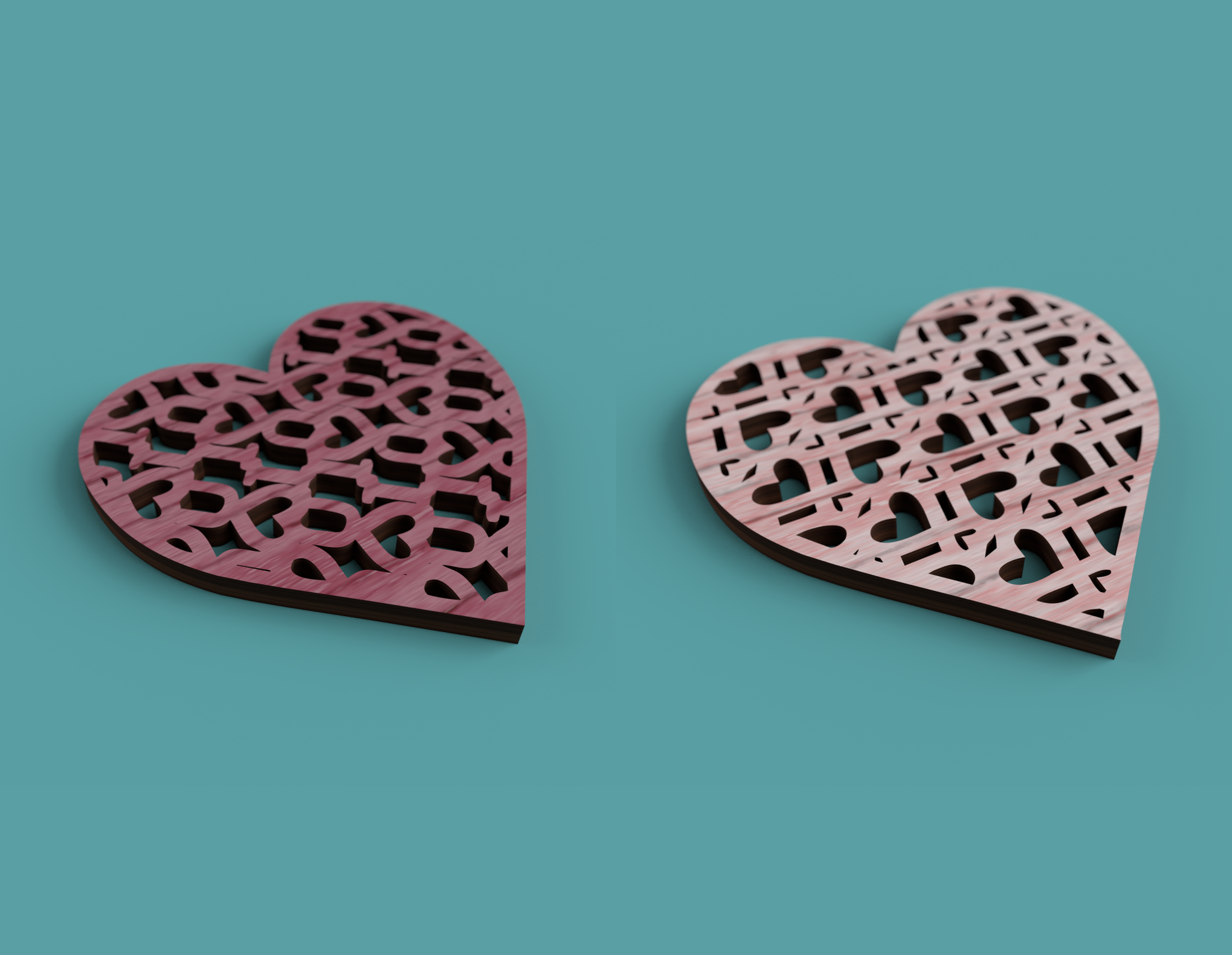 Love Heart Coasters - Laser cut vector file