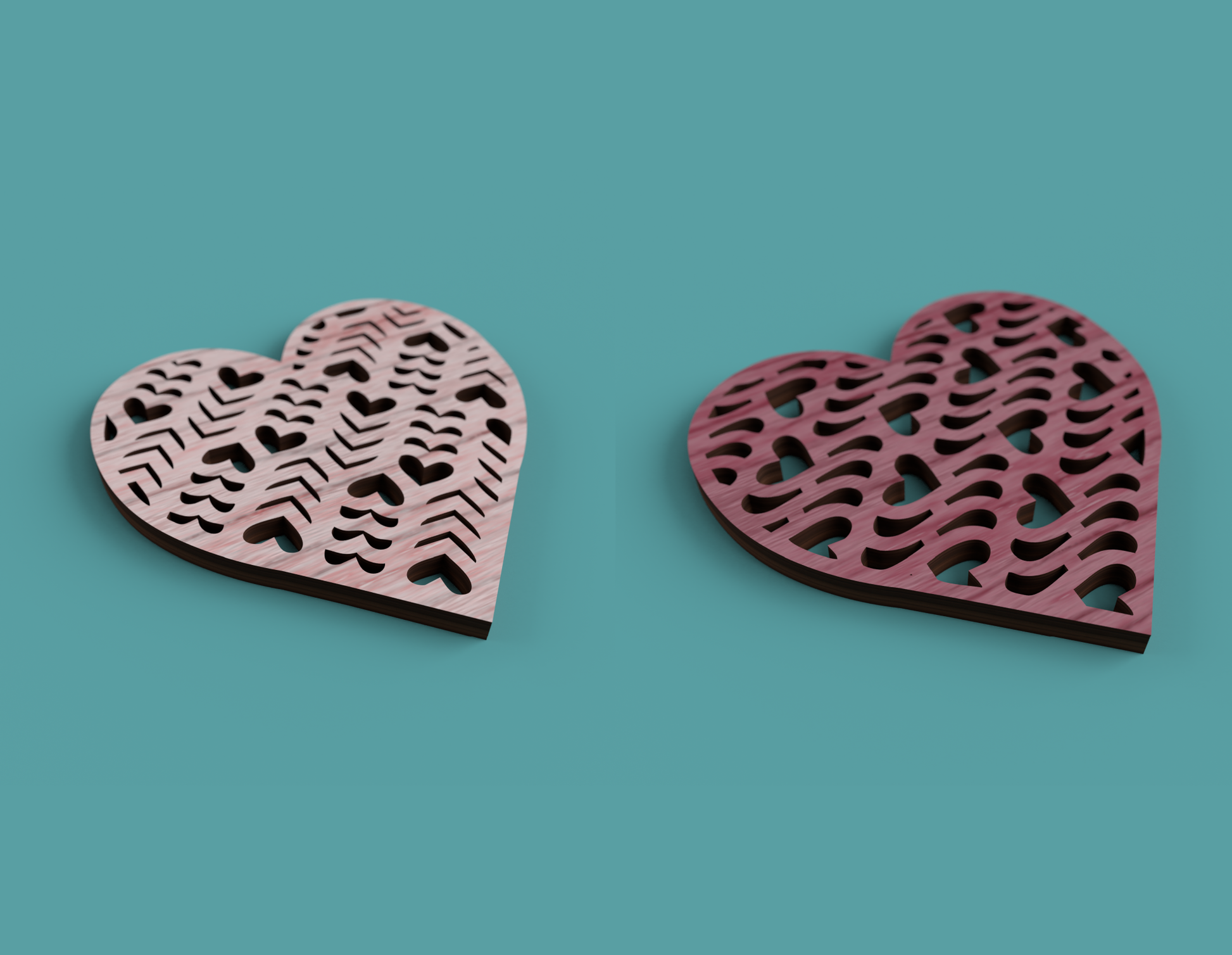 Love Heart Coasters - Laser cut vector file