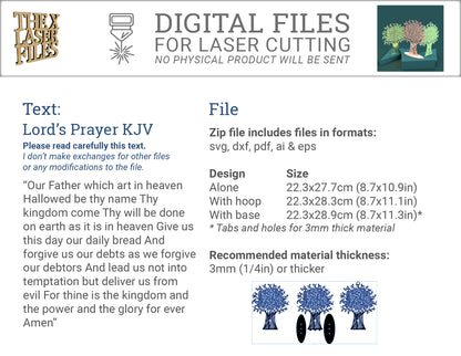 KJV Lord's Prayer Tree - Laser cut vector file