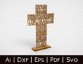 Cruz Pai Nosso (Lord's Prayer in Portuguese) -Laser Cut File - The X Laser Files