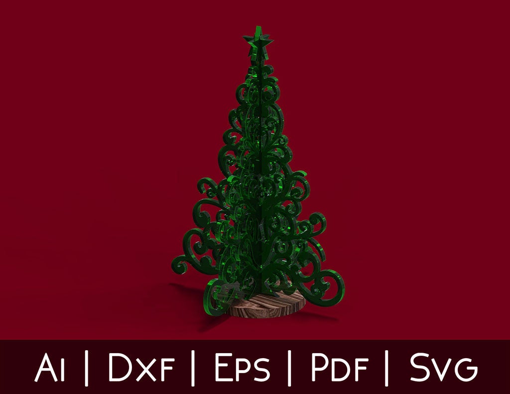 3D Christmas Tree -Laser Cut File - The X Laser Files