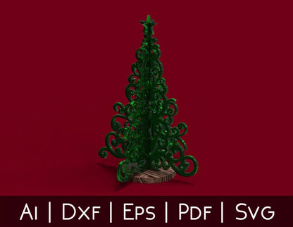 3D Christmas Tree -Laser Cut File - The X Laser Files