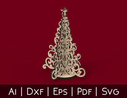 3D Christmas Tree -Laser Cut File - The X Laser Files