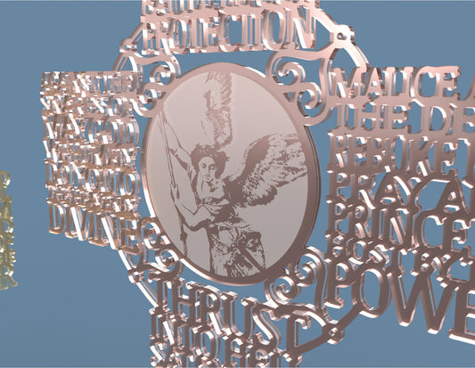 Saint Michael Archangel Picture Cross - Laser cut vector file