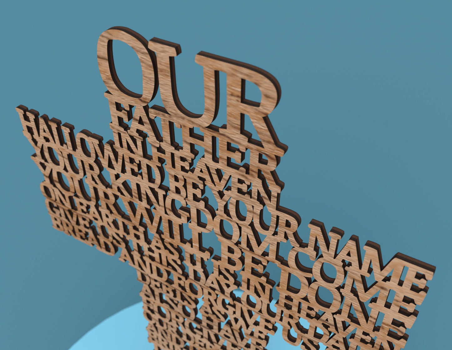 Modern Lord's Prayer Cross - Laser cut vector file