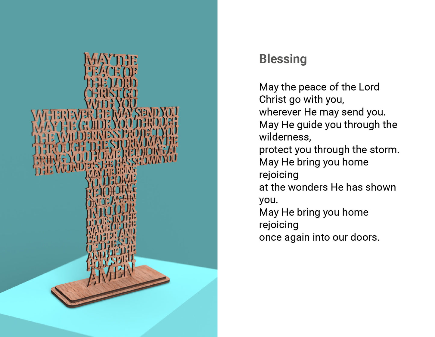 Blessing May the peace of the Lord Cross - Laser cut vector file