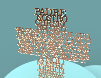 Padre Nostro Croce (Italian Lord's Prayer Cross) - Laser cut vector file