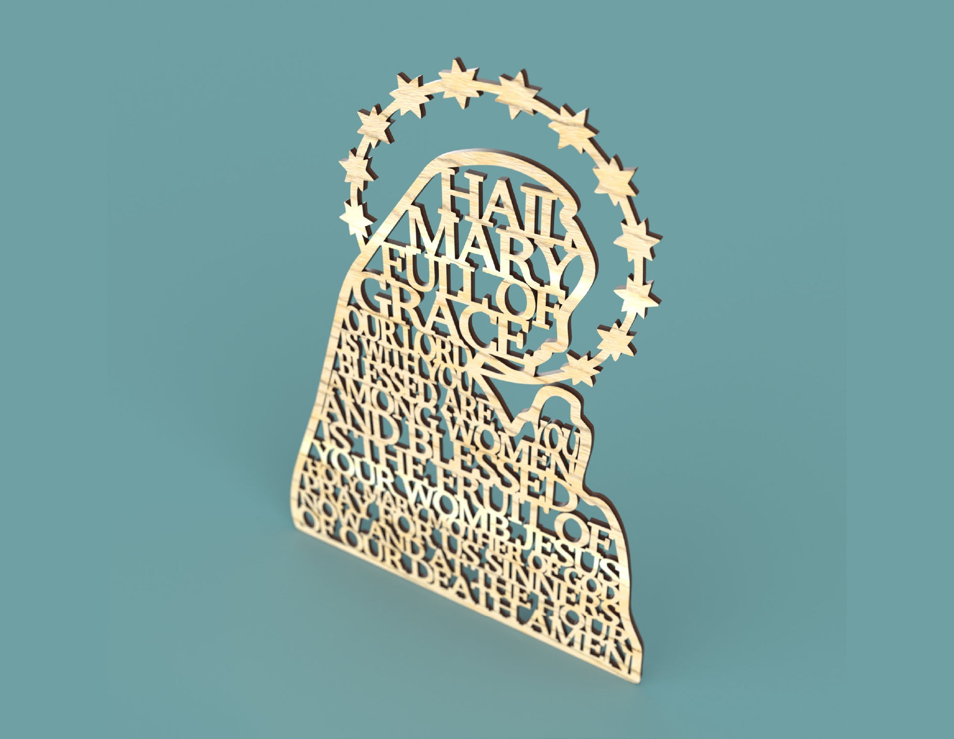 Hail Mary Virgin Modern Version - Laser cut vector file