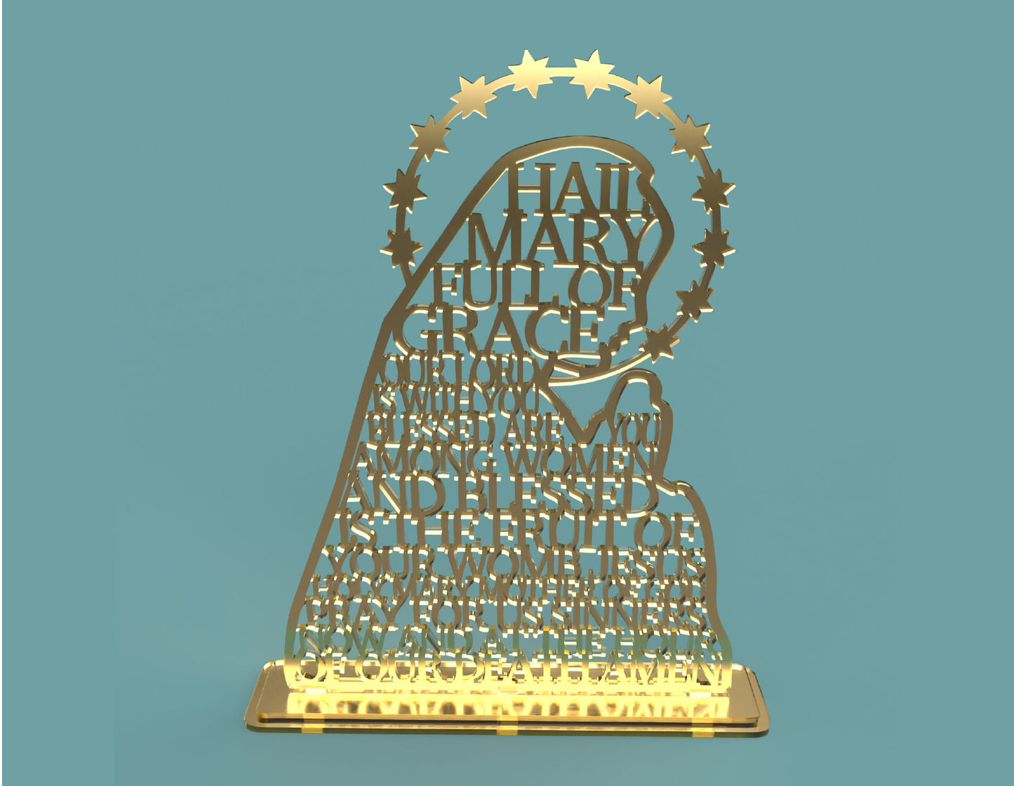 Hail Mary Virgin Modern Version - Laser cut vector file